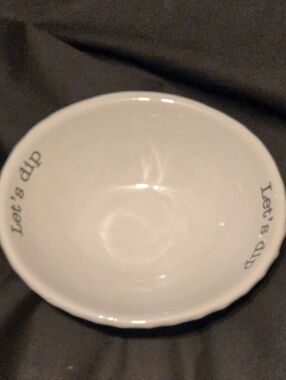 Mud Pie Lets Dip Bowl, White 6"x5x2"